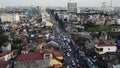 Nov 06/2018 HaiPhong, Vietnam HD video of skyline during late afternoon from Level Hotel at Lach Tray street