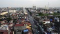 Nov 06/2018 HaiPhong, Vietnam HD video of skyline during late afternoon from Level Hotel at Lach Tray street