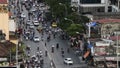 Nov 06/2018 HaiPhong, Vietnam HD video of skyline during late afternoon from Level Hotel at Lach Tray street