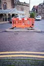 07 Nov 2022 - Hereford UK: hi vix chapter 8 barrier in town roads with double yellow lines