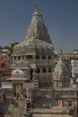 Agdish Mandir exterior a large ornately carved Hindu Temple Devoted to Lord Vishnu set in the middle of the old town of Udaipur