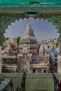 Jagdish Mandir exterior a large ornately carved Hindu Temple Devoted to Lord Vishnu set in the middle of the old town of Udaipur