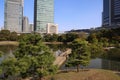 Nov 27 2023 the Kyu shibarikyu Japanese Garden, tokyo japan Royalty Free Stock Photo