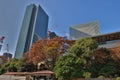 Nov 27 2023 a Kyushibarikyu Japanese Garden with office building Royalty Free Stock Photo