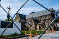 2018, NOV 3 - New Zealand, Christchurch, Damaged Cathedral after earthquake Royalty Free Stock Photo