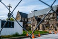 2018, NOV 3 - New Zealand, Christchurch, Damaged Cathedral after earthquake Royalty Free Stock Photo