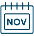 Nov, november Special Event day Vector icon that can be easily modified or edit. Royalty Free Stock Photo