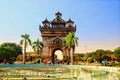 22 NOV 2019 : Patuxai literally meaning Victory Gate or Gate of Triumph, formerly the Anousavary or Anosavari Monument