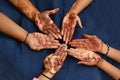 Mehendi or Henna tatoo painted on hands. This is a beautiful and ancient tradition in India