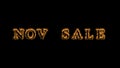 Nov Sale fire text effect black background