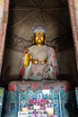Nov 2014, Yingxian, China: Giant Buddha in the wooden Pagoda of Yingxian, near Datong, Shanxi province, China.