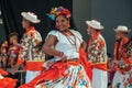 Female folk dancer performing a typical dance Royalty Free Stock Photo