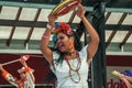 Female folk dancer performing a typical dance Royalty Free Stock Photo