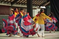 Colombian folk dancers performing a typical dance