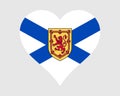 Nova Scotia Canada Heart Flag. NS Canadian Love Shape Province Flag. Nova Scotian Banner Icon Sign Symbol Clipart. EPS Vector Royalty Free Stock Photo