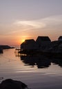 Nova Scotia fishing sheds at sunset Royalty Free Stock Photo