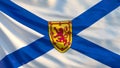 Nova Scotia flag. Waving flag of Nova Scotia province, Canada Royalty Free Stock Photo