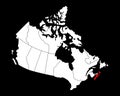 Nova Scotia Highlighted on Canada Map for Geography Education Royalty Free Stock Photo