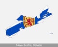 Nova Scotia Map Flag. Map of NS, Canada with flag isolated on white background. Canadian Province. Vector illustration