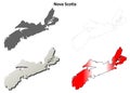 Nova Scotia blank outline map set