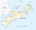 Nova Scotia road vector map, Canada