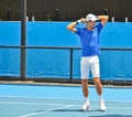 Novak Djokovic practicing