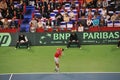 Novak Djokovic to serve Royalty Free Stock Photo