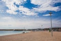 Novalja, Pag Island, Croatia - July 23 2018: Zrce Festival Beach. A beach party location for young people on a quiet day Royalty Free Stock Photo