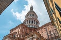 Novara city, Piedmont, Italy. Dome of San Gaudenzio Basilica. Cupola and belfry of San Gaudenzio church. Cultural and