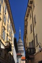 Novara, Italy. The old city centre - Mole Antonelli. Royalty Free Stock Photo