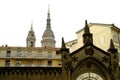 Houses in Novara with the dome of San Gaudenzio. Spiers and houses near the bell tower of the cathedral and the dome designed by Royalty Free Stock Photo