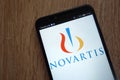 Novartis logo displayed on a modern smartphone Royalty Free Stock Photo