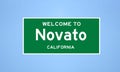 Novato, California city limit sign. Town sign from the USA.