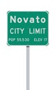 Novato City Limit road sign