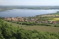 The Nove Mlyny Reservoir and Village of Pavlov Royalty Free Stock Photo