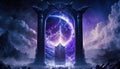 novel cinematic citadel of birth dream Fantastic Fantasy Door of lightning Ai generate