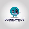 Novel Coronavirus covid-19 protection vector logo design tamplate Royalty Free Stock Photo