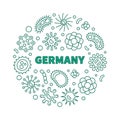 Novel Coronavirus in Germany vector round outline illustration