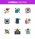 Novel Coronavirus 2019-nCoV. 9 Filled Line Flat Color icon pack securitybox, protection, rx, medical, virus