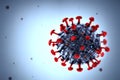 Novel Coronavirus 2019, coronavirus 2019-ncov flu outbreak. Microscopic view of floating influenza virus cells Royalty Free Stock Photo