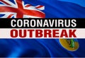 Novel coronavirus - 2019-nCoV on Montserrat flag, WUHAN virus concept. Coronavirus hazard concept with OUTBREAK OUTBREAK.3D