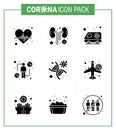 Novel Coronavirus 2019-nCoV. 9 Solid Glyph Black icon pack dna, intect, ambulance, human, coronavirus