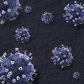 Novel coronavirus under the microscope on a blue background social