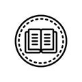 Black line icon for Novel, fiction and encyclopedia