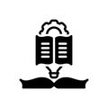 Black solid icon for Novel Invention, novel and book