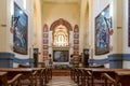 view of the nave and altar inside the church of the Sanctuary of Santa Maria Magdalena in Novelda