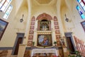 Inside of Sanctuary of Santa Maria Magdalena monastery with icons architectural details