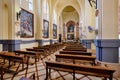 Interior Sanctuary of Santa Maria Magdalena ancient monastery in Novelda with icons on walls