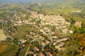 Novello village Langhe Piedmont, Northern Italy, aerial view. Color image Royalty Free Stock Photo