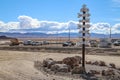 A novelty directional sign points to towns and areas of geographic interest throughout Nevada